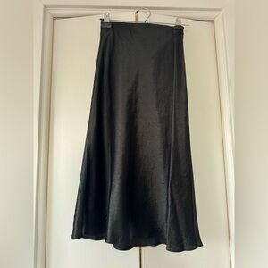 Black midi Aritzia silk skirt, US 0